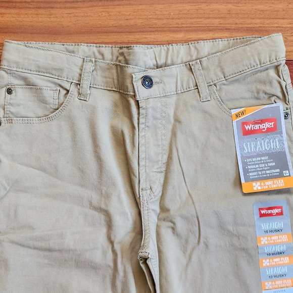 NWT Wrangler Straight 4-Way Flex Chino Pants Size 10 Husky - Picture 7 of 16
